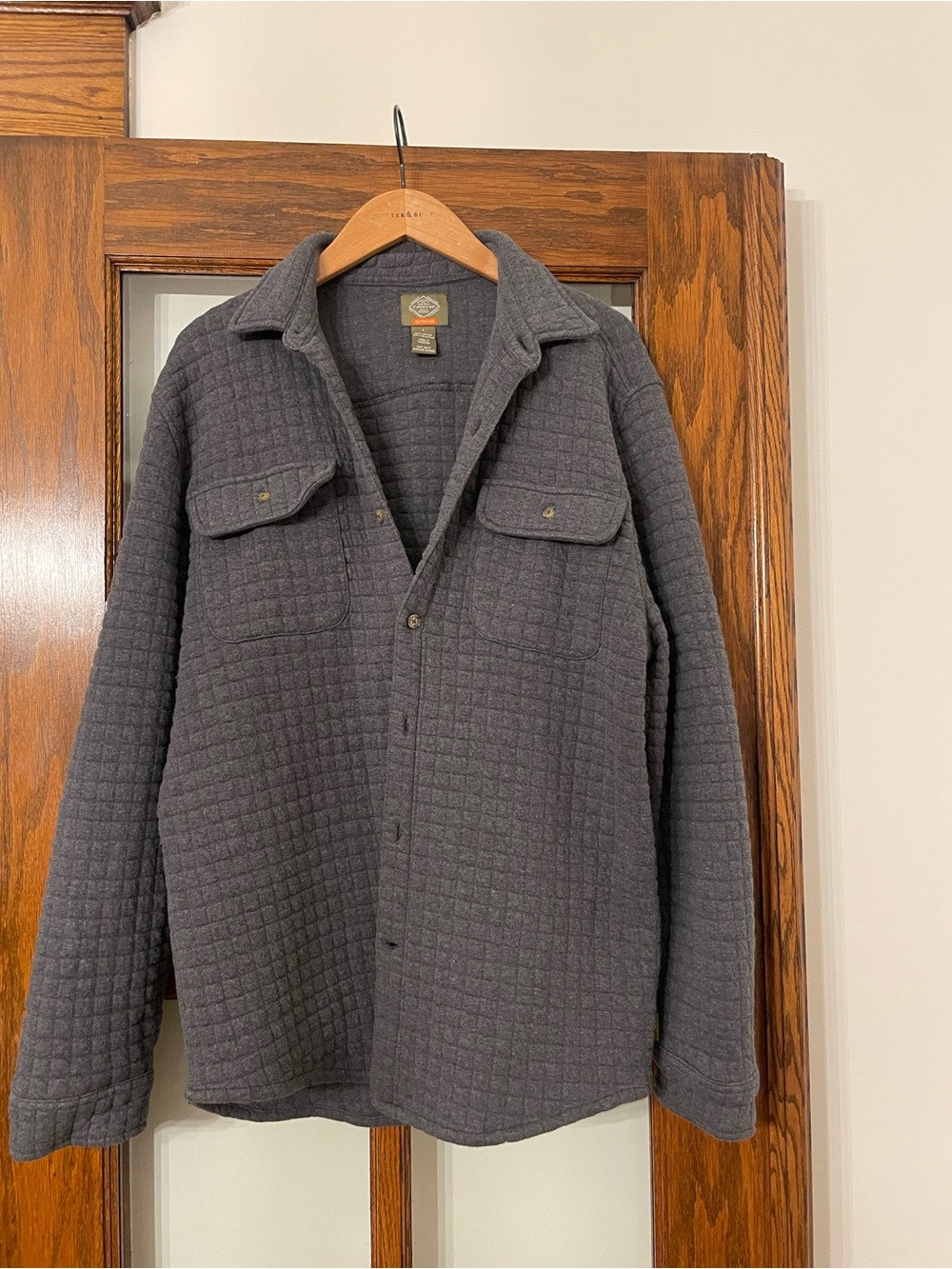 Quilted Button-Up Gray Jacket Shirt